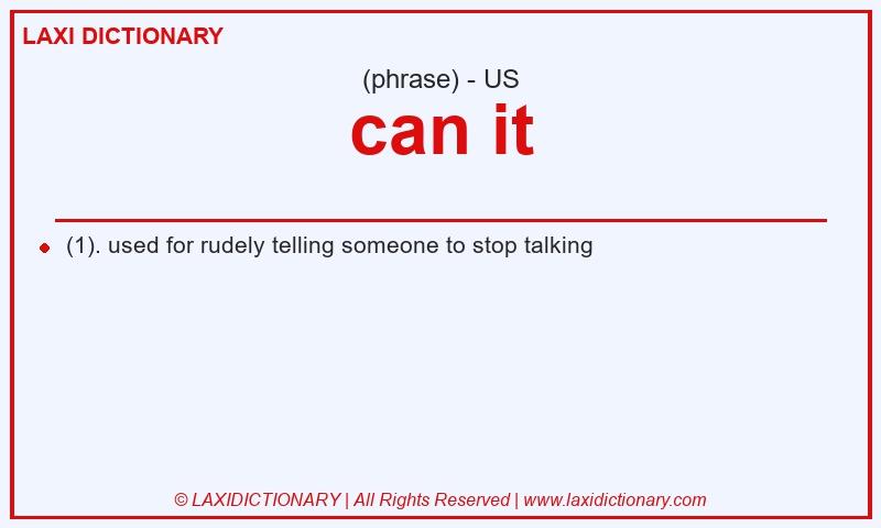 Definition can it in American English