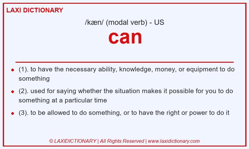 Definition can in American English