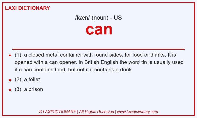 Definition can in American English