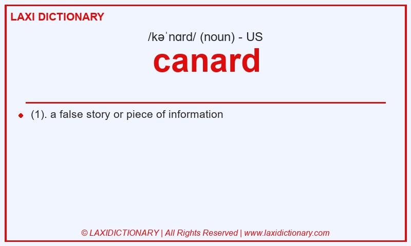 Definition canard in American English