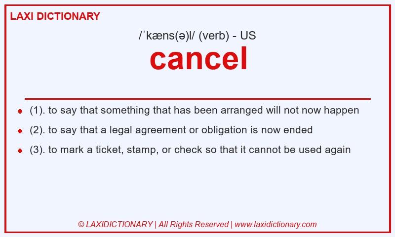 Definition cancel in American English