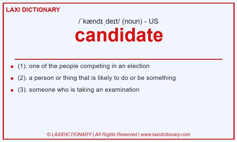 Definition candidate in American English