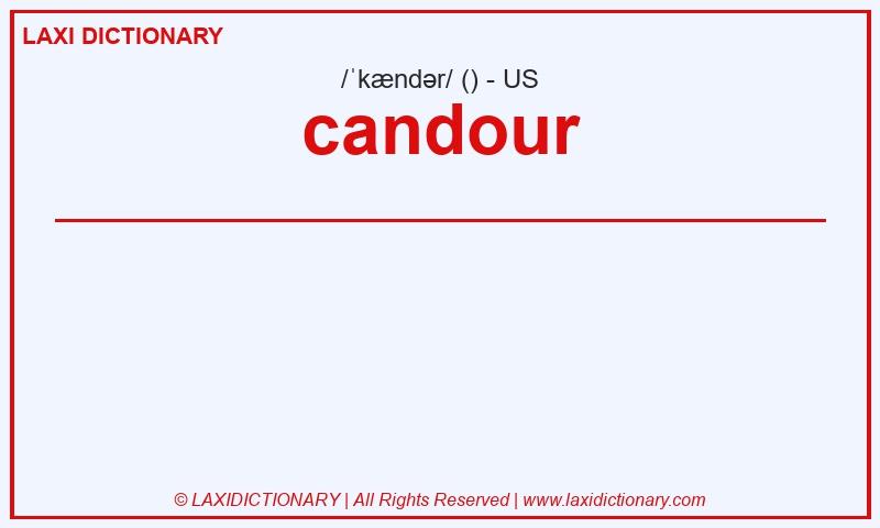 Definition candour in American English