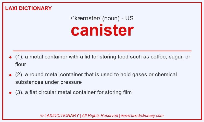 Definition canister in American English