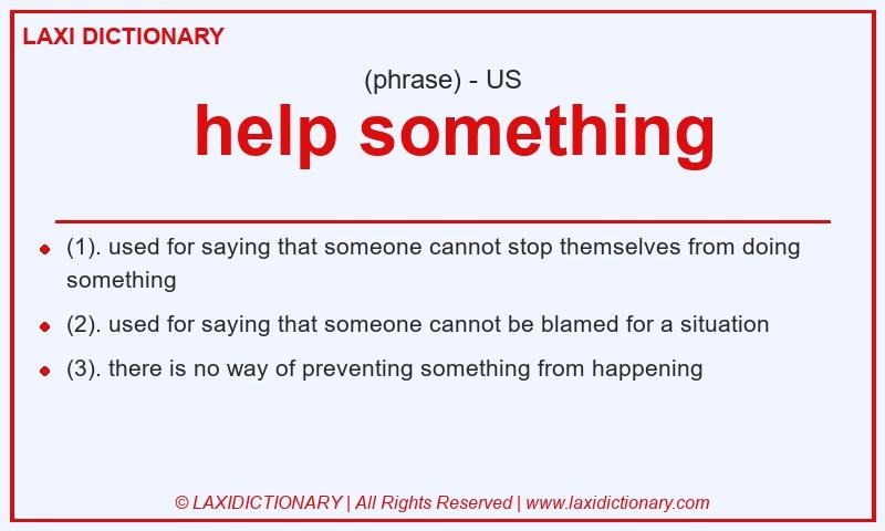 Definition help something in American English