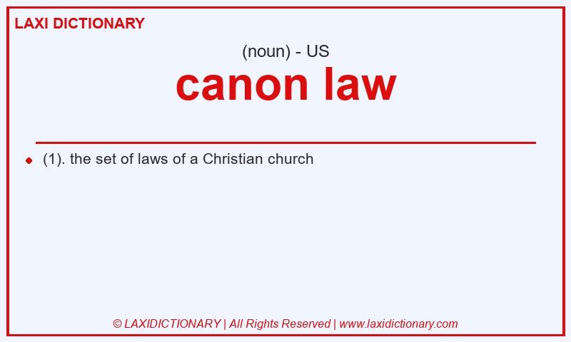 Definition canon law in American English