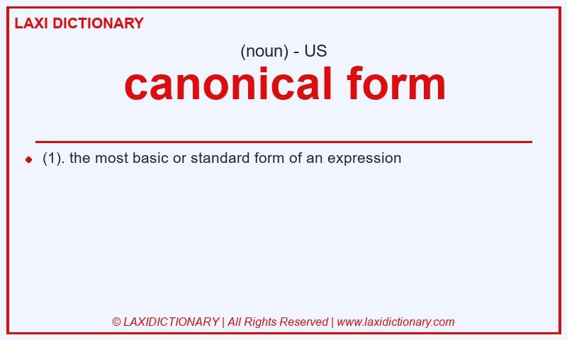 Definition canonical form in American English