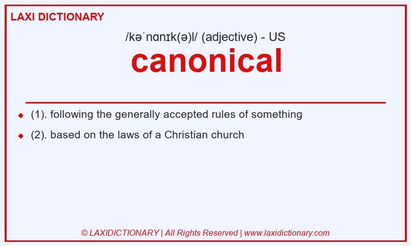 Definition canonical in American English