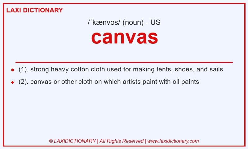 Definition canvas in American English