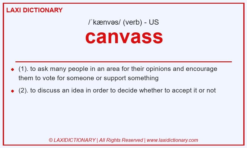 Definition canvass in American English