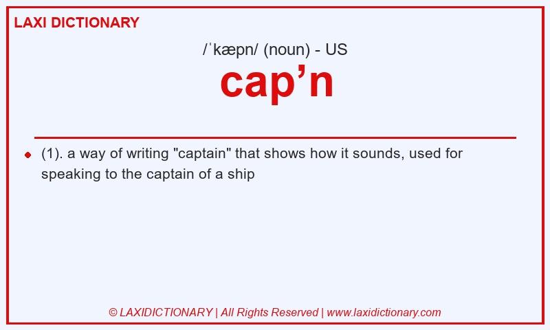 Definition cap’n in American English