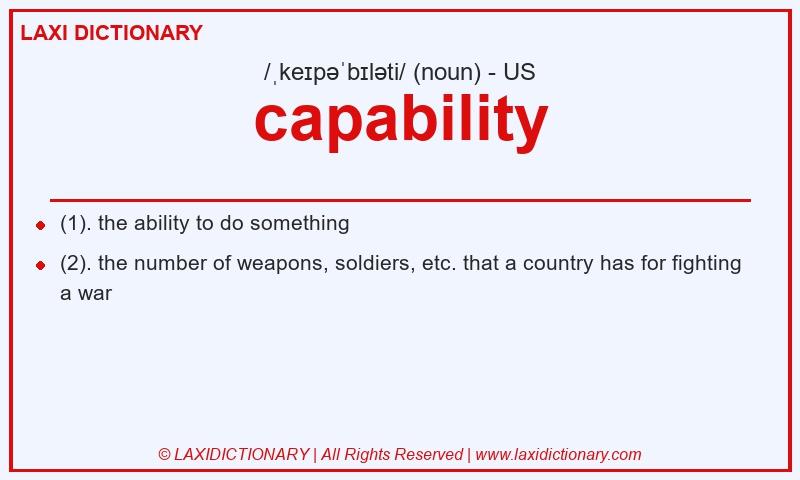 Definition capability in American English