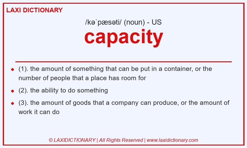 Definition capacity in American English