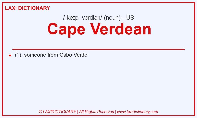 Definition Cape Verdean in American English