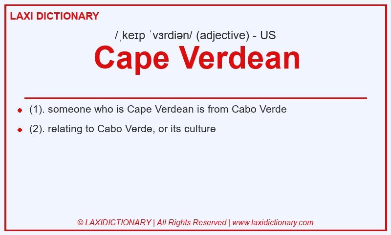 Definition Cape Verdean in American English
