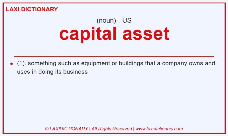 Definition capital asset in American English