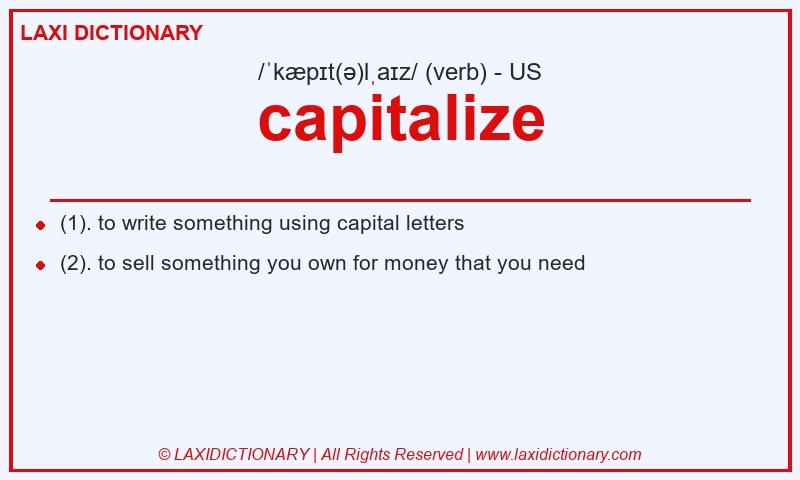 Definition capitalize in American English