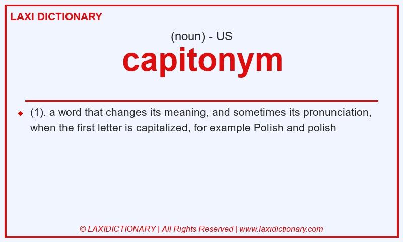 Definition capitonym in American English