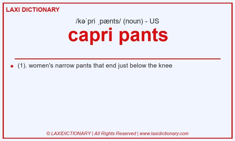 Definition capri pants in American English