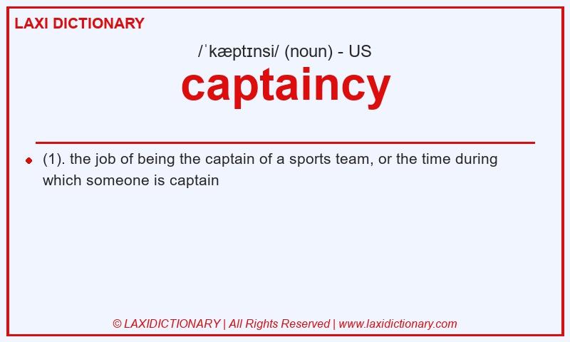 Definition captaincy in American English