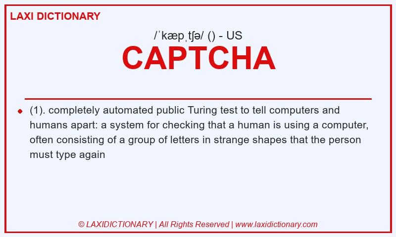 Definition CAPTCHA in American English