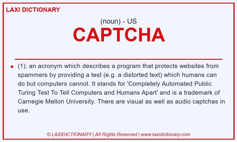 Definition CAPTCHA in American English