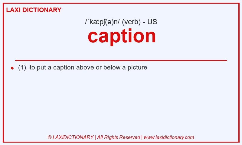 Definition caption in American English
