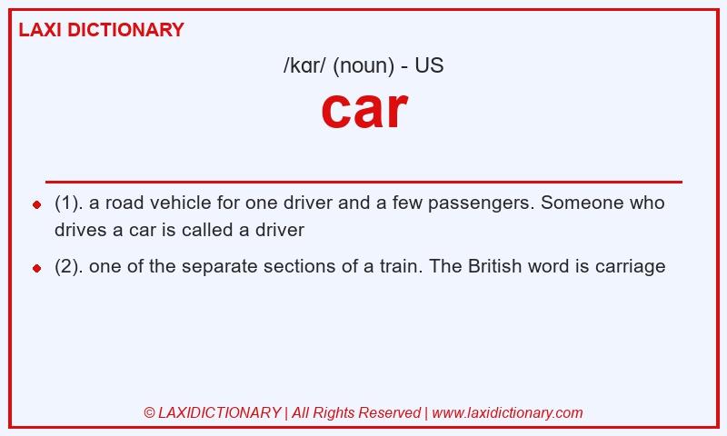 Definition car in American English