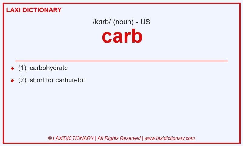 Definition carb in American English
