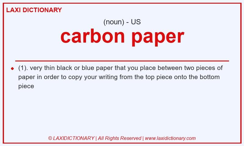 Definition carbon paper in American English