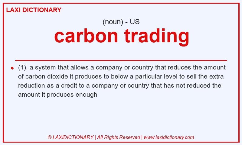 Definition carbon trading in American English