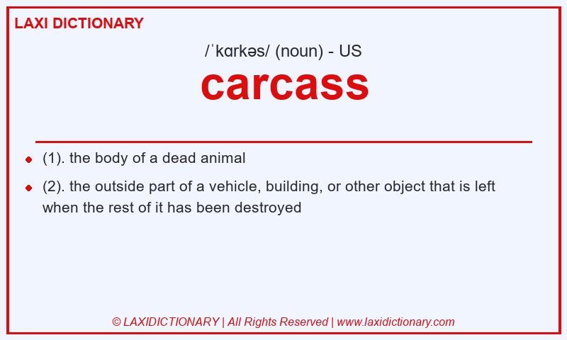 Definition carcass in American English