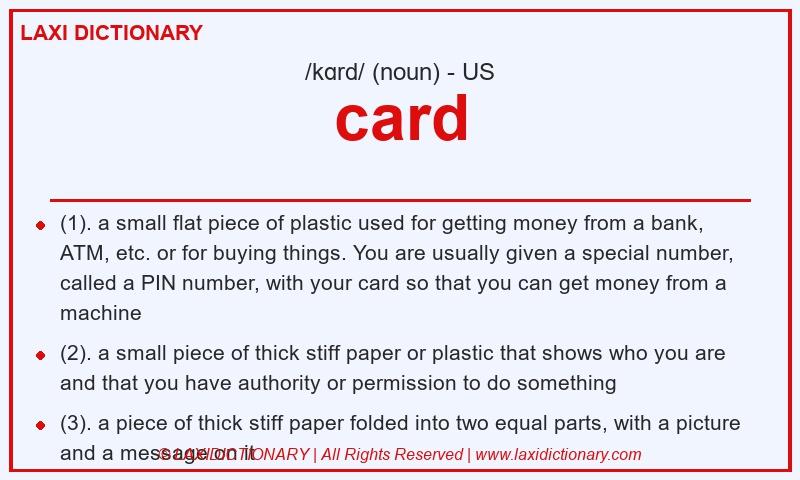 Definition card in American English