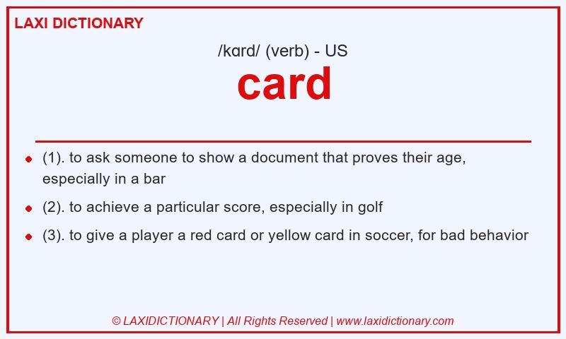 Definition card in American English