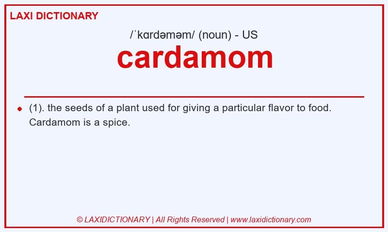 Definition cardamom in American English