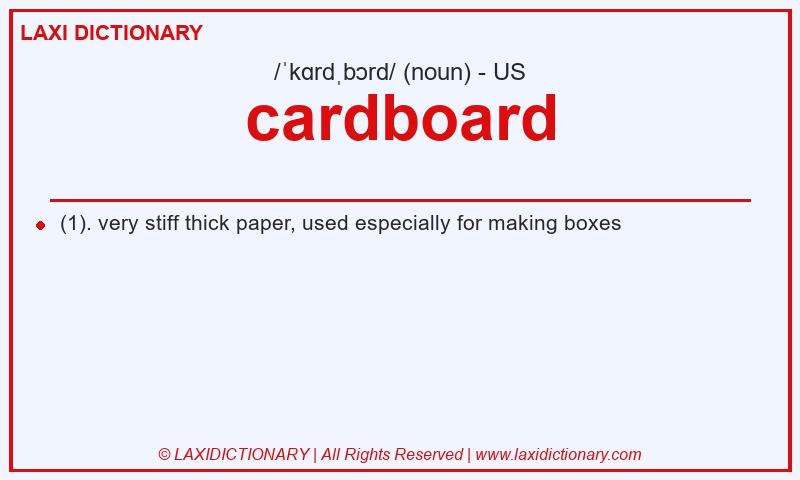 Definition cardboard in American English