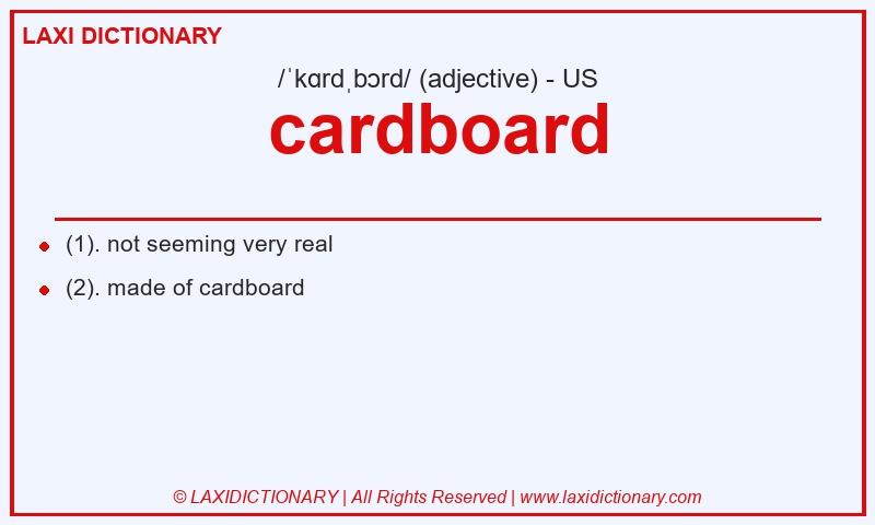 Definition cardboard in American English