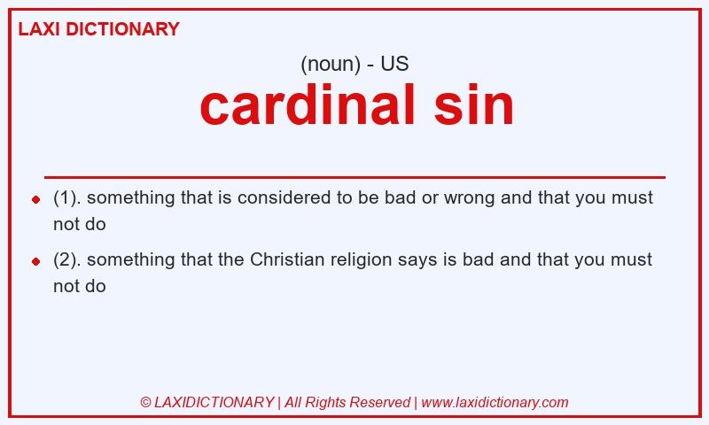 Definition cardinal sin in American English