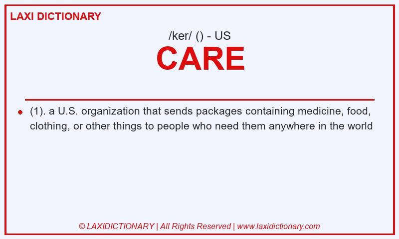Definition CARE in American English