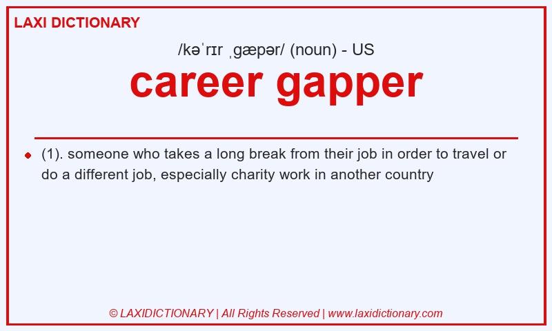 Definition career gapper in American English