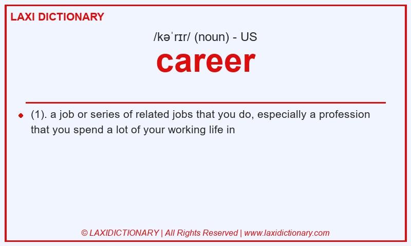 Definition career in American English