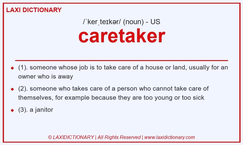 Definition caretaker in American English
