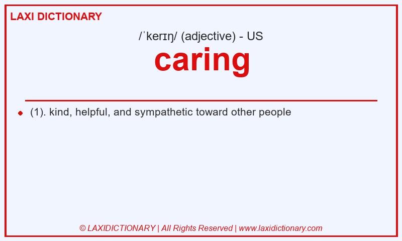 Definition caring in American English
