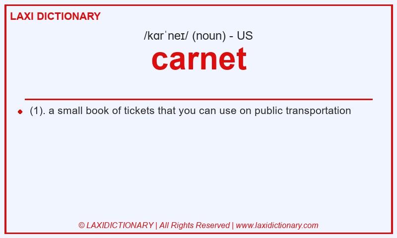 Definition carnet in American English