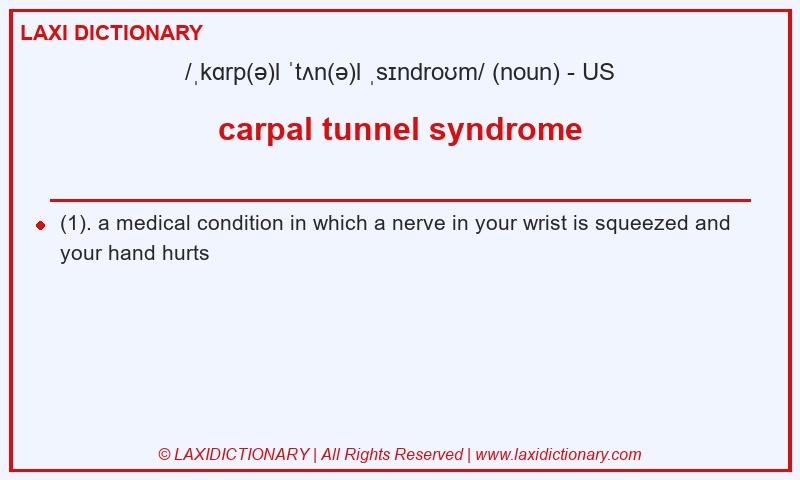 Definition carpal tunnel syndrome in American English