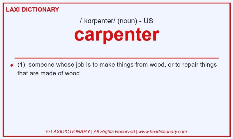 Definition carpenter in American English