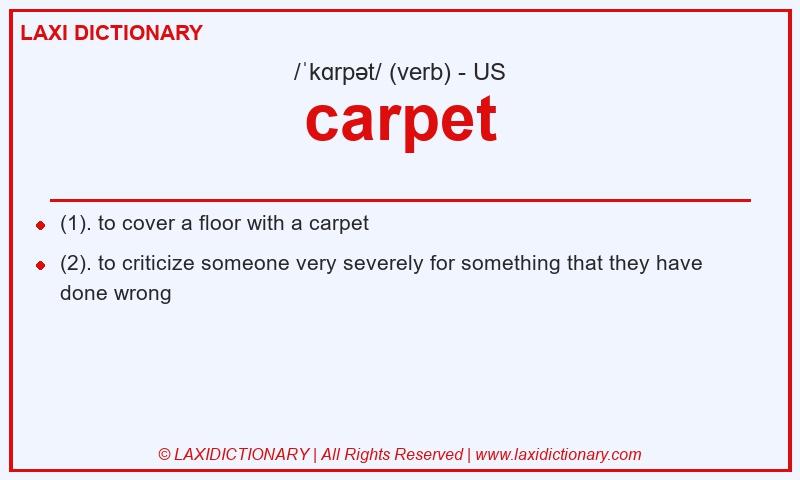 Definition carpet in American English