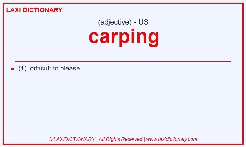 Definition carping in American English