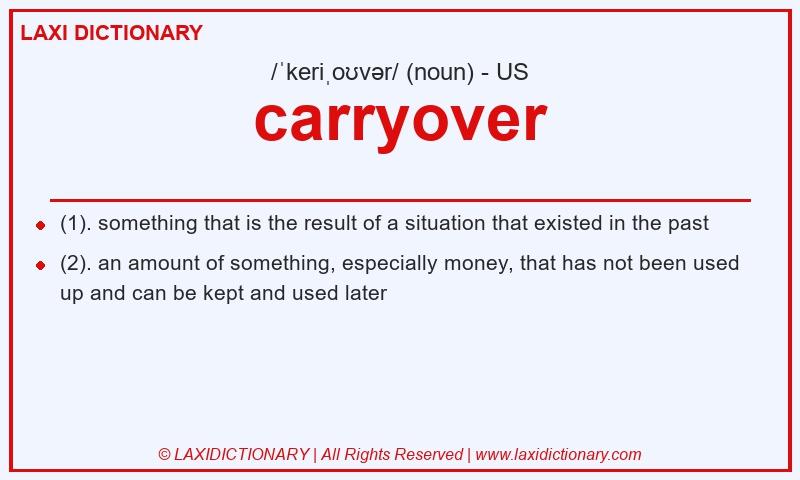 Definition carryover in American English