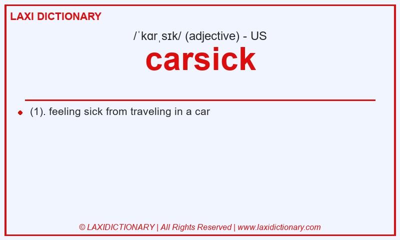 Definition carsick in American English